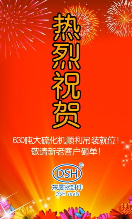 熱烈祝賀：東晟密封件630噸大硫化機順利吊裝就位！敬請新老客戶砸單！